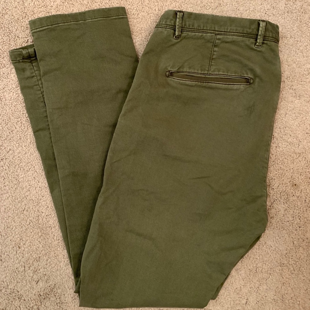 Green scotch and soda chinos